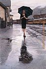 Waiting Paintings - Waiting in the Rain by Steve Hanks